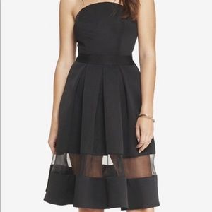 Express Organza Black Strapless Dress